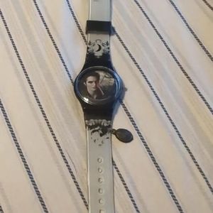 Neca Twilight Plastic Wristwatch With Edward's Face and Metal Charm